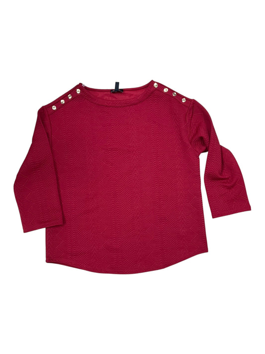 Top 3/4 Sleeve By Jones New York In Red, Size:S