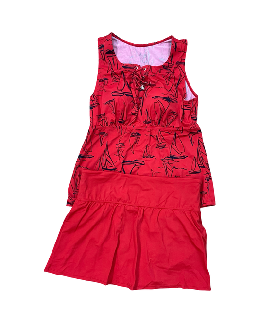 Swimsuit 2Pc By Denim And Company In Red, Size:M