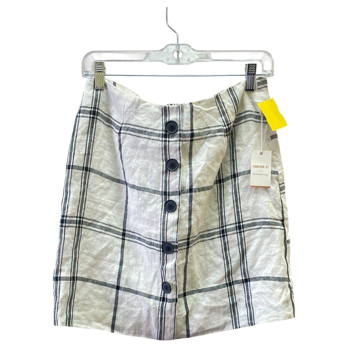 Skirt Mini & Short By Forever 21 In Black & White, Size:M