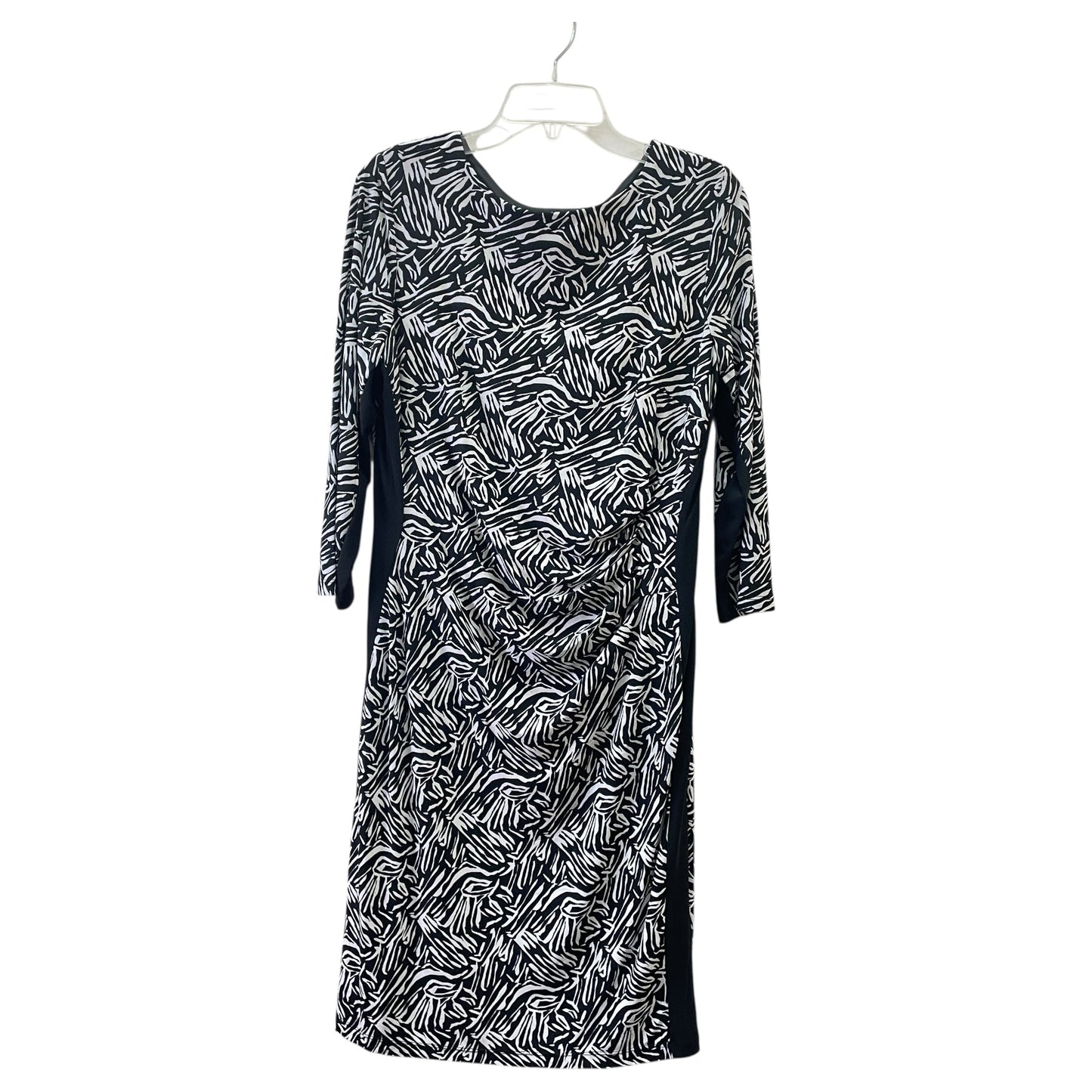 Dress Party Midi By Black Label In Black & White, Size:12