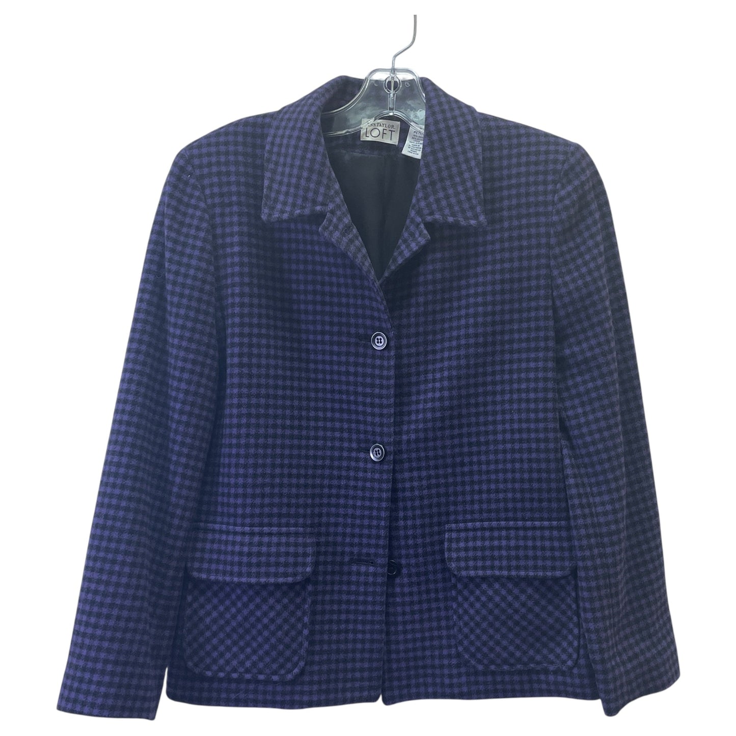 Blazer By Ann Taylor In Black & Purple, Size:8P