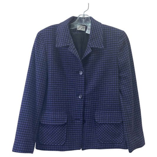 Blazer By Ann Taylor In Black & Purple, Size:8P