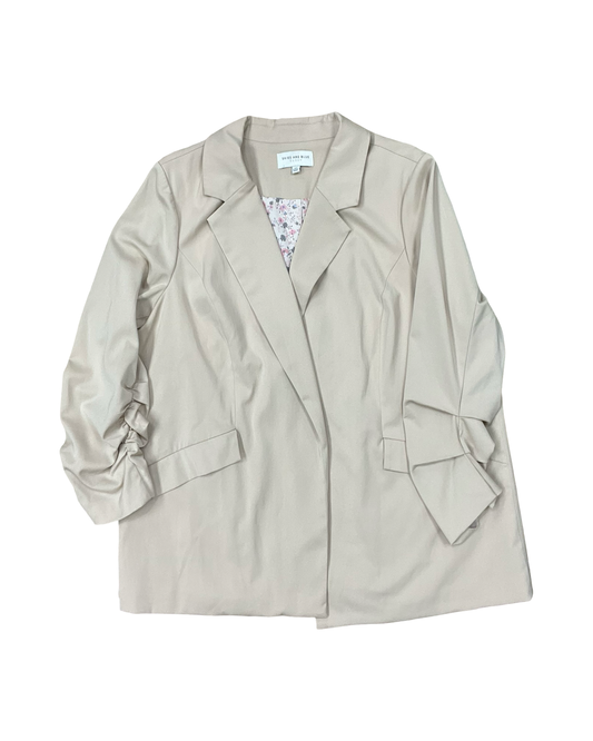 Blazer By Skies Are Blue In Cream, Size:2X