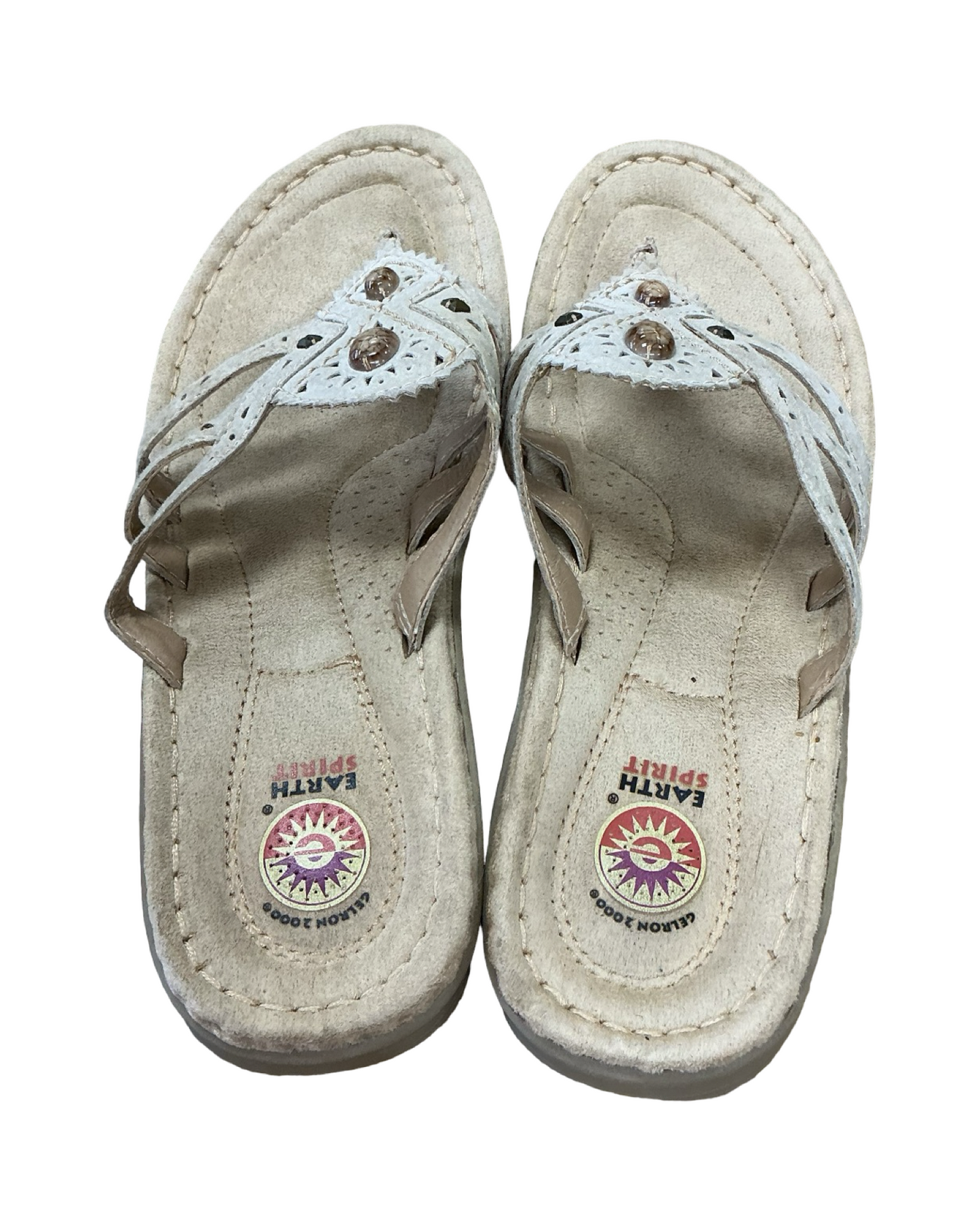 Sandals Flats By Earth In Tan, Size:10