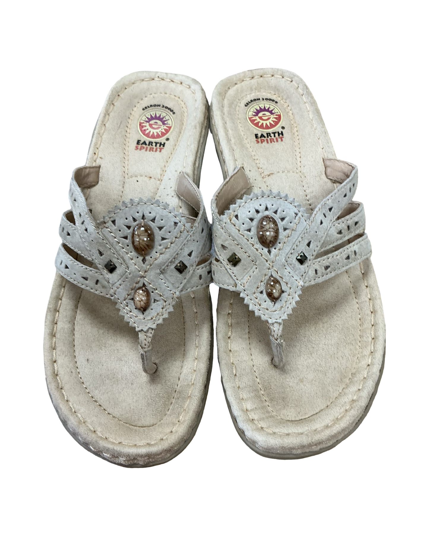 Sandals Flats By Earth In Tan, Size:10