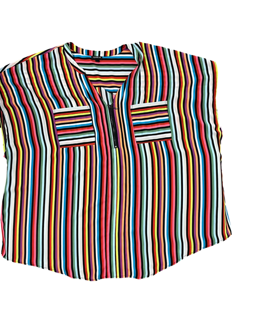 Top Sleeveless By Torrid In Striped Pattern, Size:4X