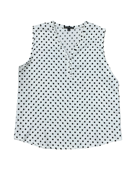 Top Sleeveless By Adrianna Papell In Polkadot Pattern, Size:L