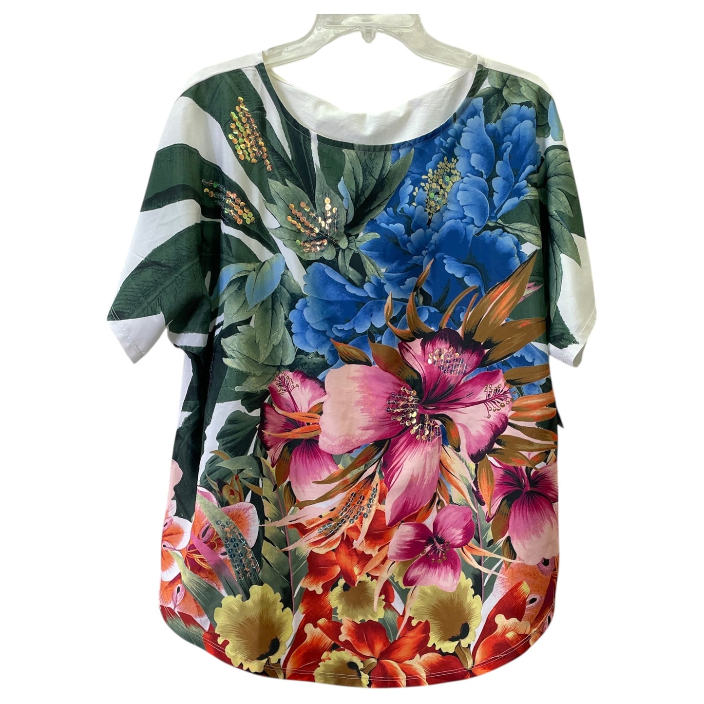 Top Ss By Chicos In Floral Print, Size:Xl