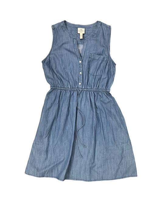 Dress Casual Midi By St Johns Bay In Blue Denim, Size:M