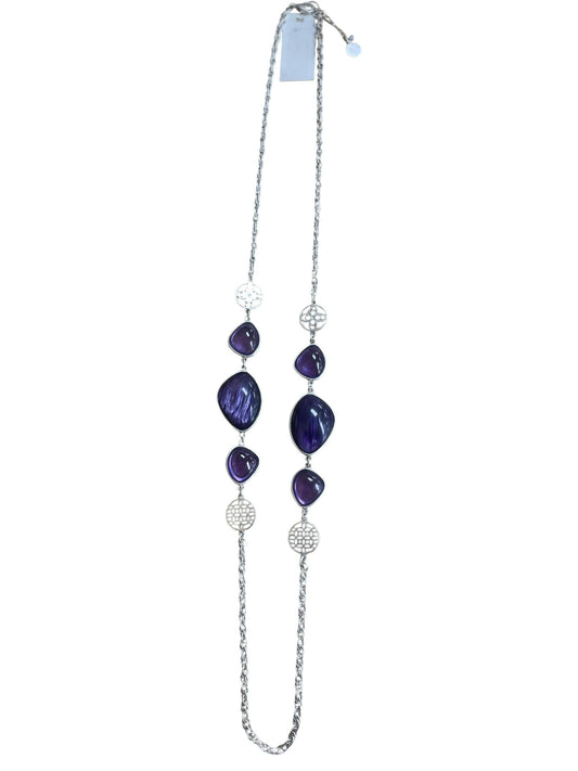 Necklace Statement By Dana Buchman In Purple & Silver