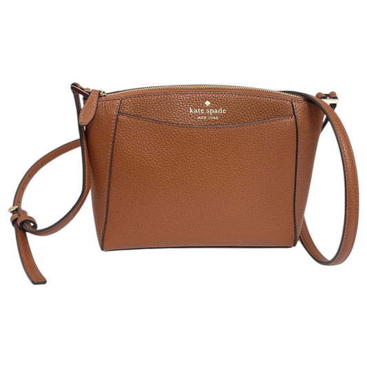 Crossbody Designer By Kate Spade In Brown & Gold, Size:Small