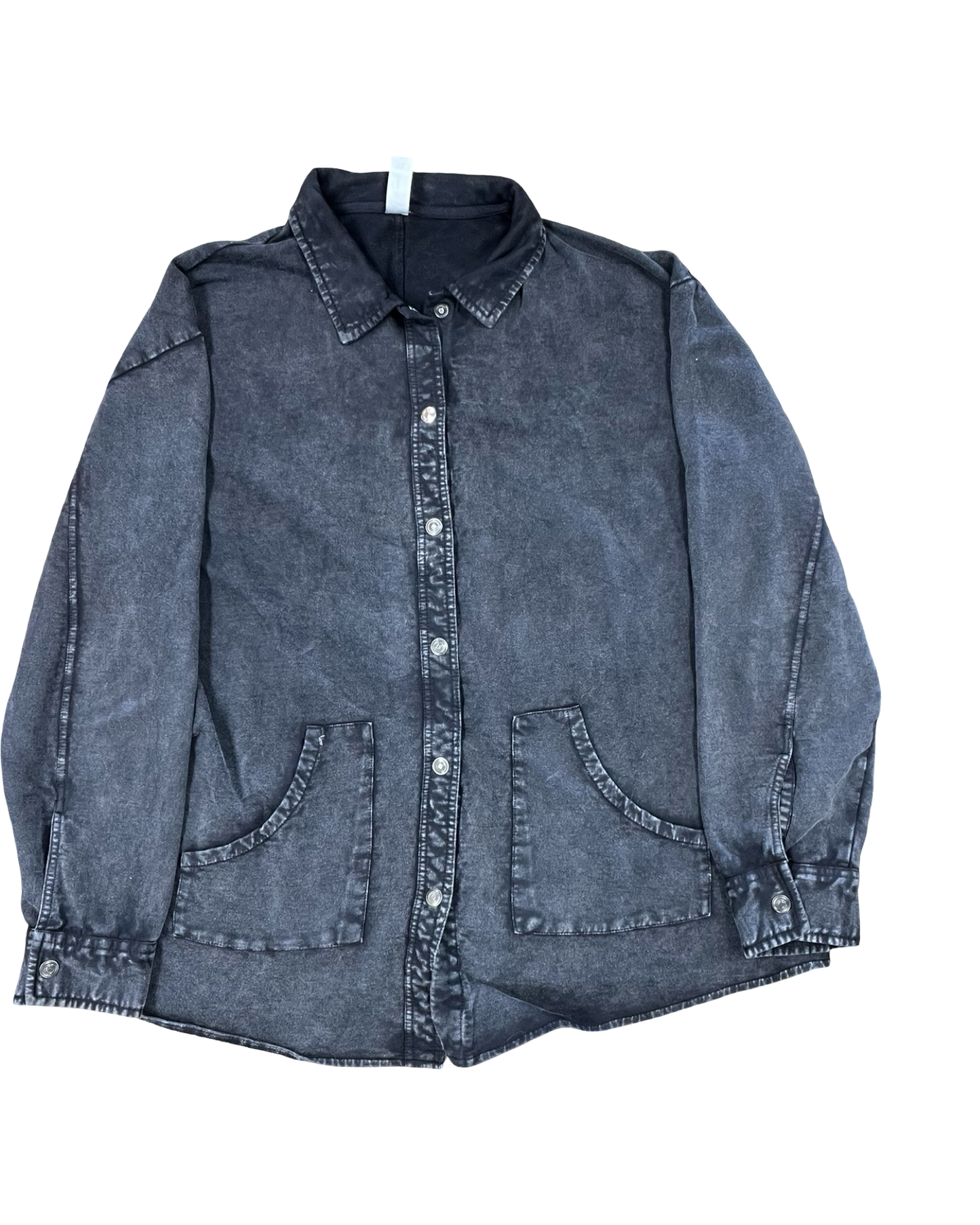 Jacket Shirt By Clothes Mentor In Black, Size:Xl