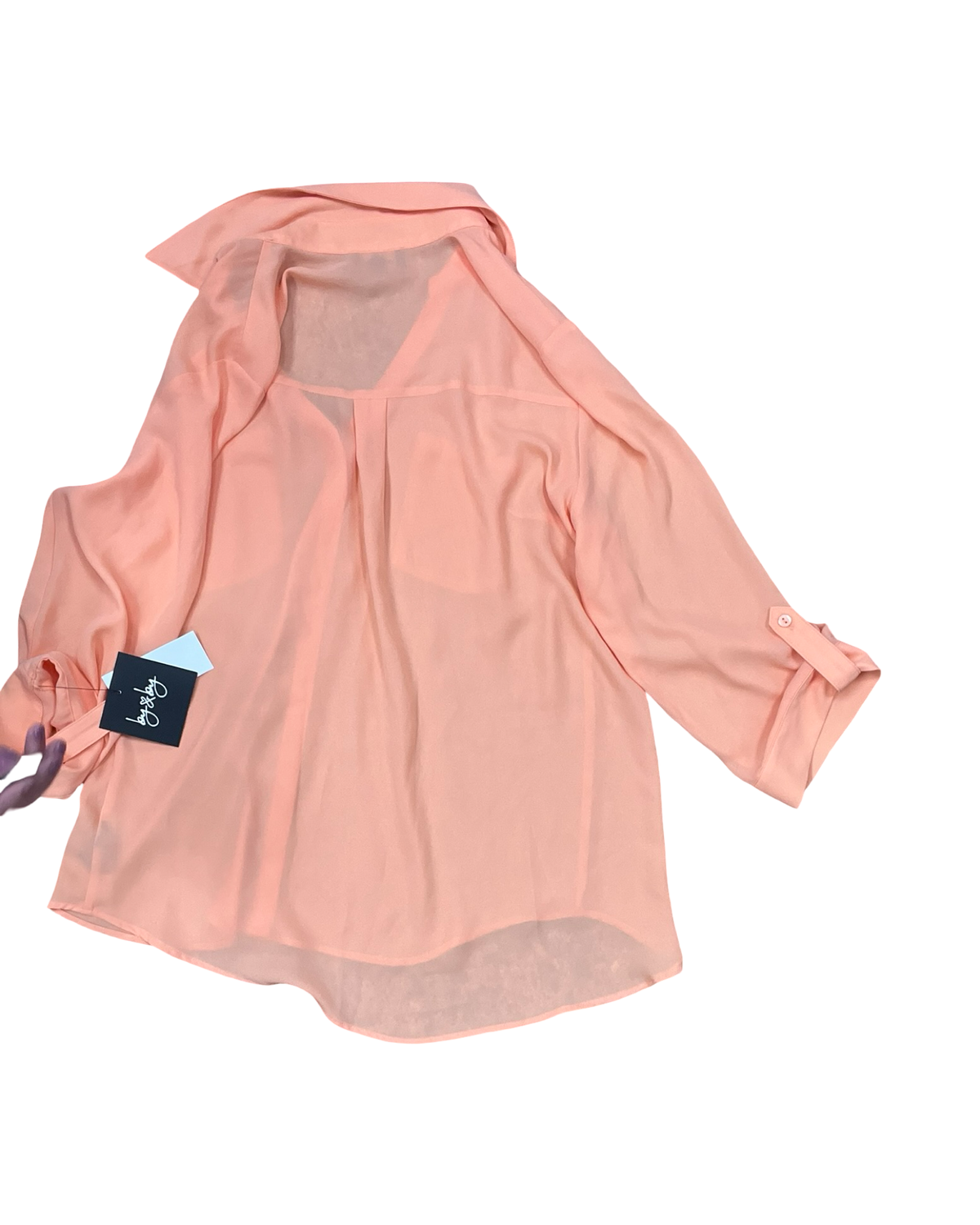 Blouse Ls By By & By In Orange, Size:L