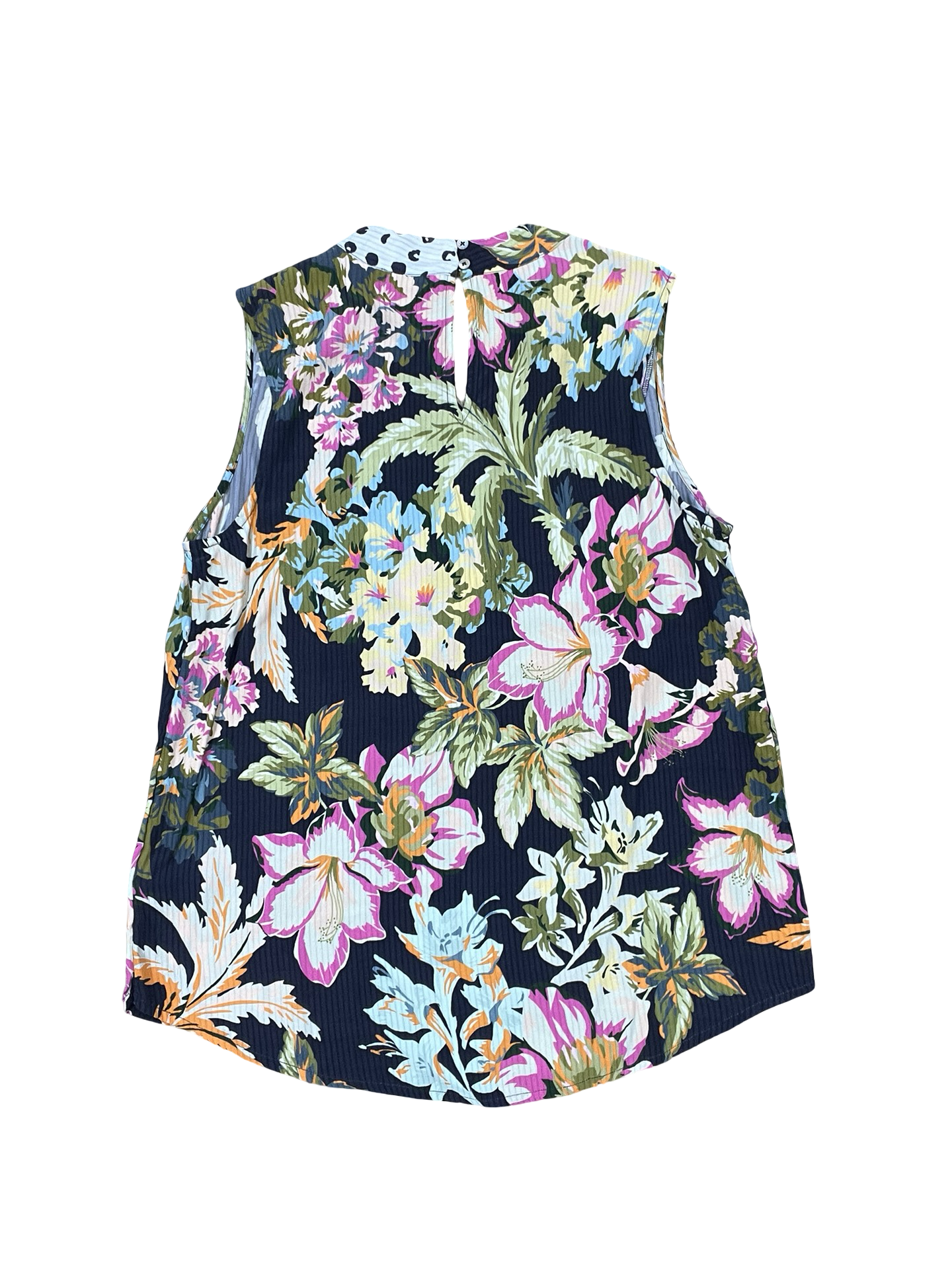 Top Sleeveless By Soft Surroundings In Blue & White, Size:M