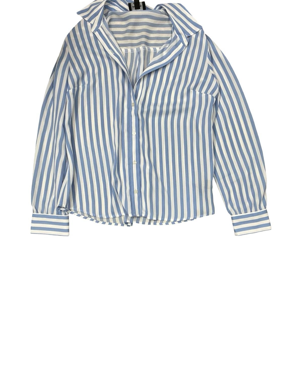 Blouse Ls By By & By In Blue & White, Size:L
