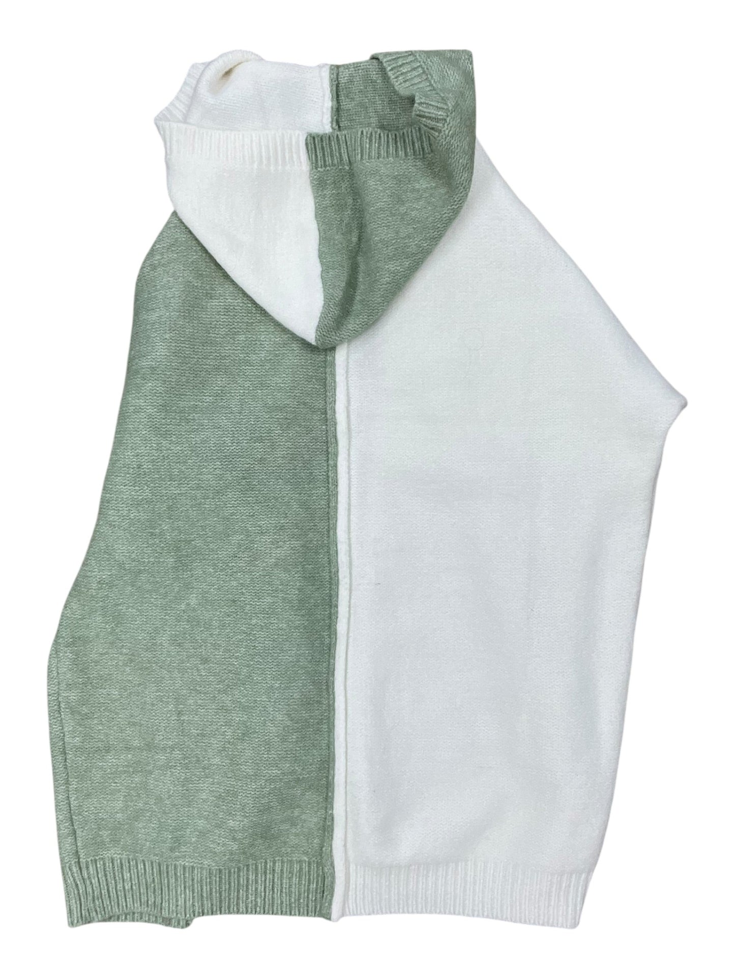 Sweater Cardigan By Clothes Mentor In Cream & Green, Size:L