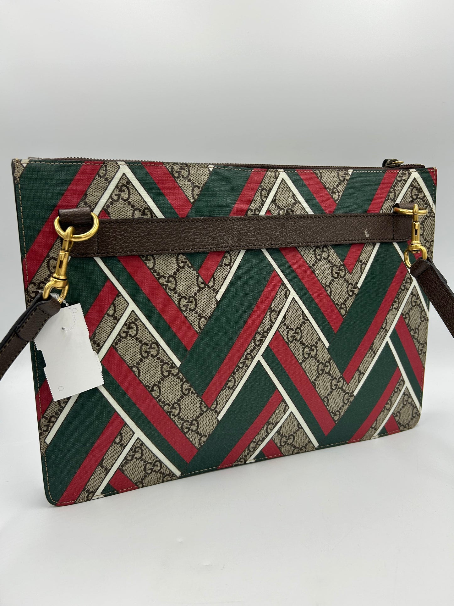 Gucci GG Supreme Monogram Chevron Designer Handbag Crossbody