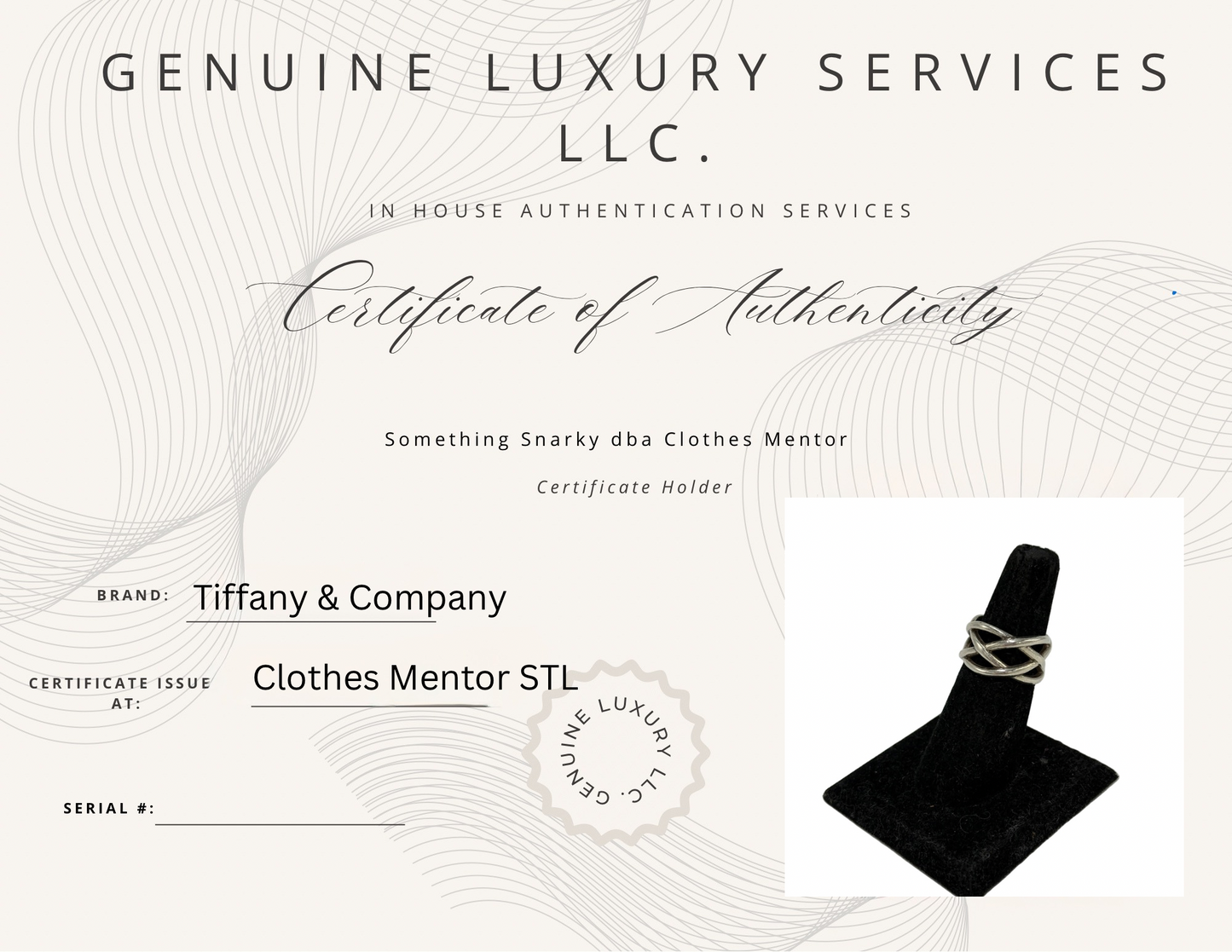 Tiffany & Company Paloma Picasso Melody Luxury Ring, Size: 7.5