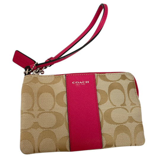 Wristlet Designer By Coach In Pink & Tan, Size:Small