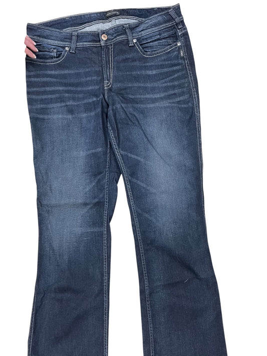 Jeans Wide Leg By Kancan In Blue Denim, Size:14