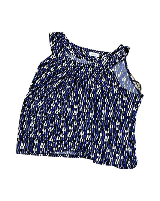 Top Ss By Calvin Klein In Blue & White, Size:3X