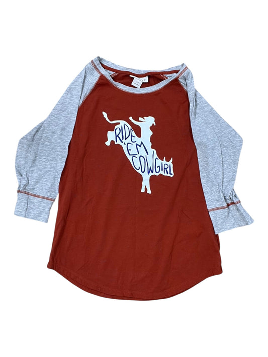 Top 3/4 Sleeve By Ariat In Orange, Size:L
