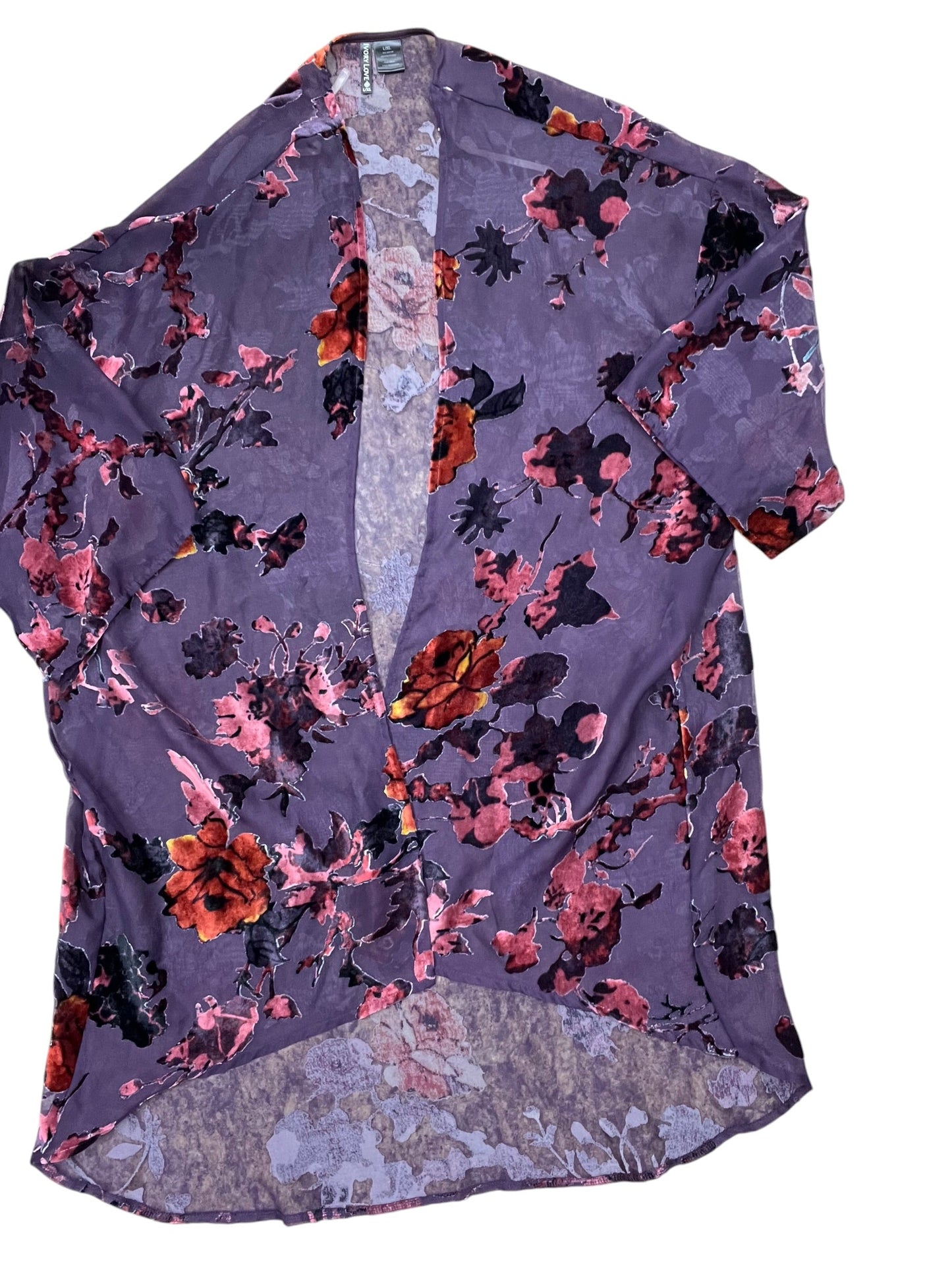 Kimono By Clothes Mentor In Purple, Size:Xl