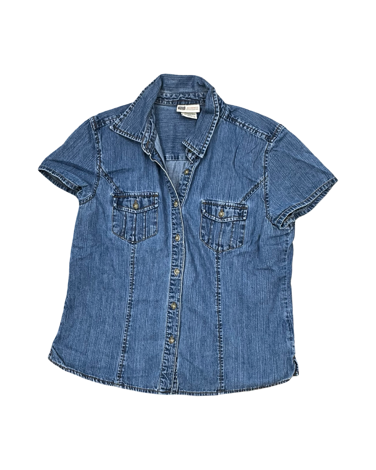 Top Ss By Faded Glory In Blue Denim, Size:L