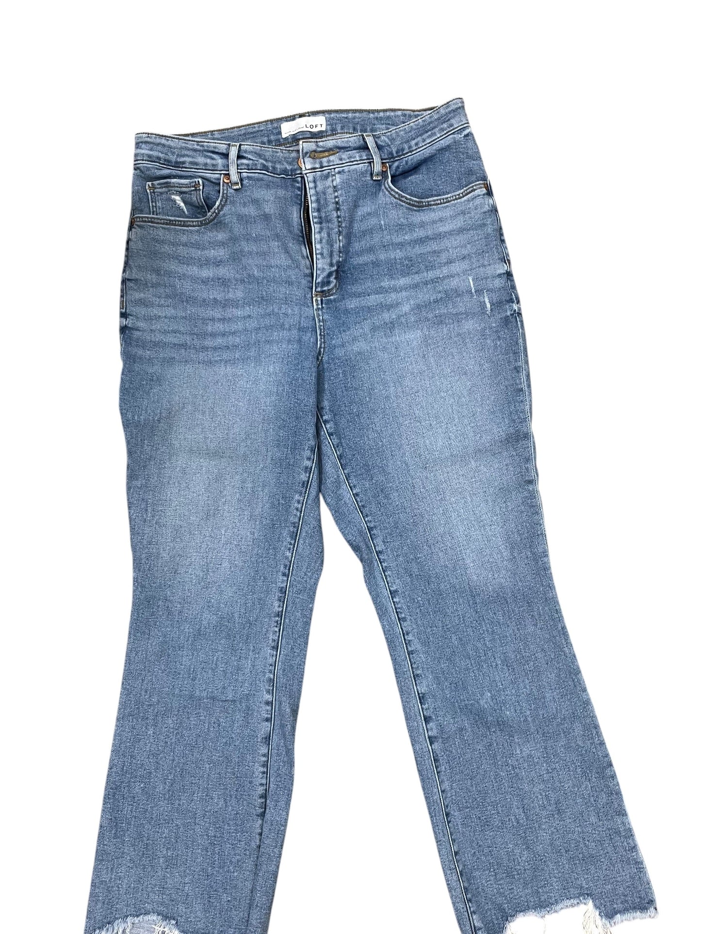Jeans Cropped By Loft In Blue Denim, Size:12