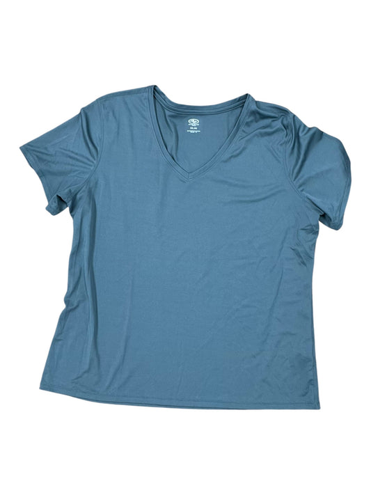 Athletic Top Ss By Athletic Works In Green, Size:1X
