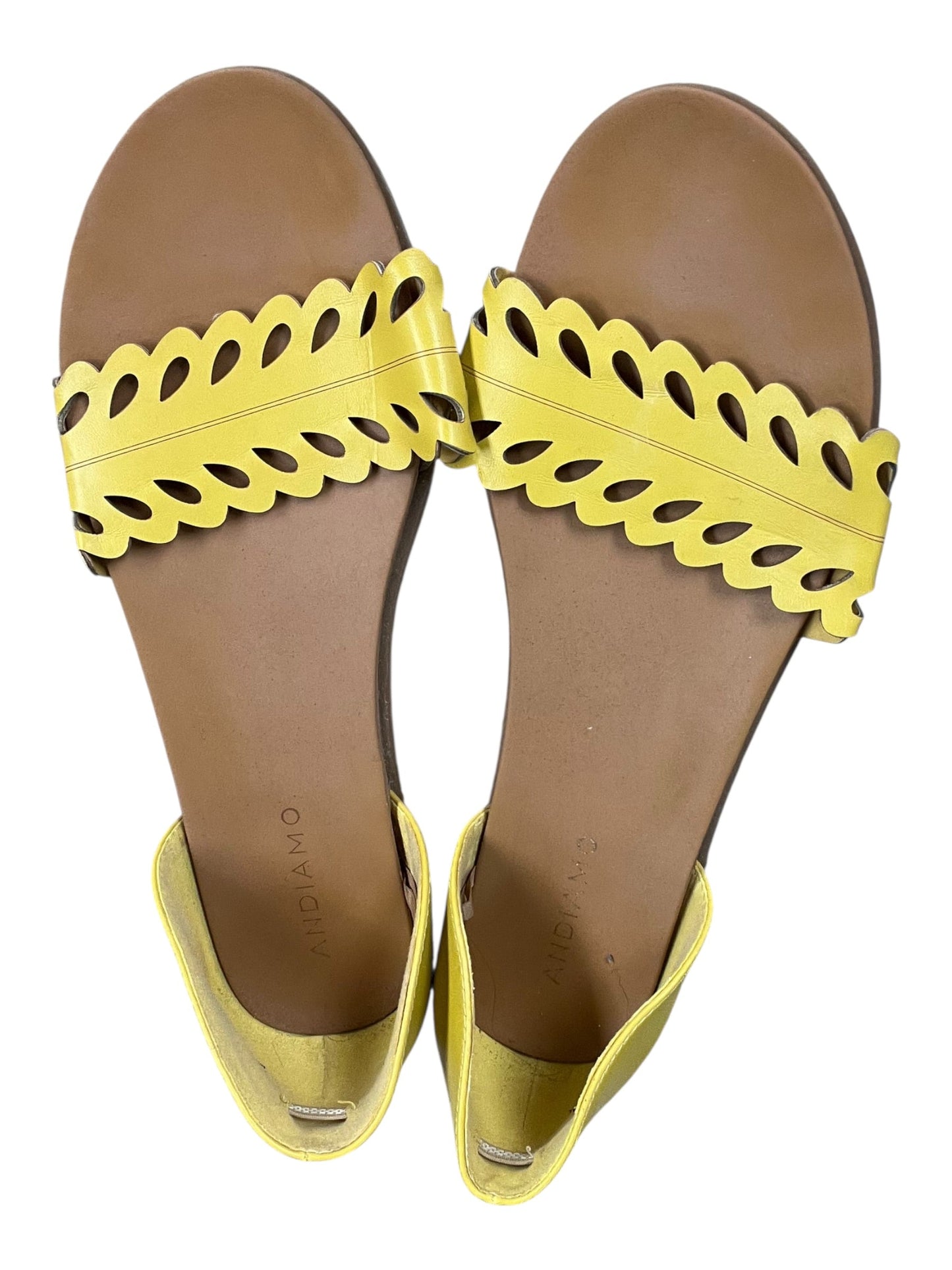 Sandals Flats By Andiano In Yellow, Size:9.5