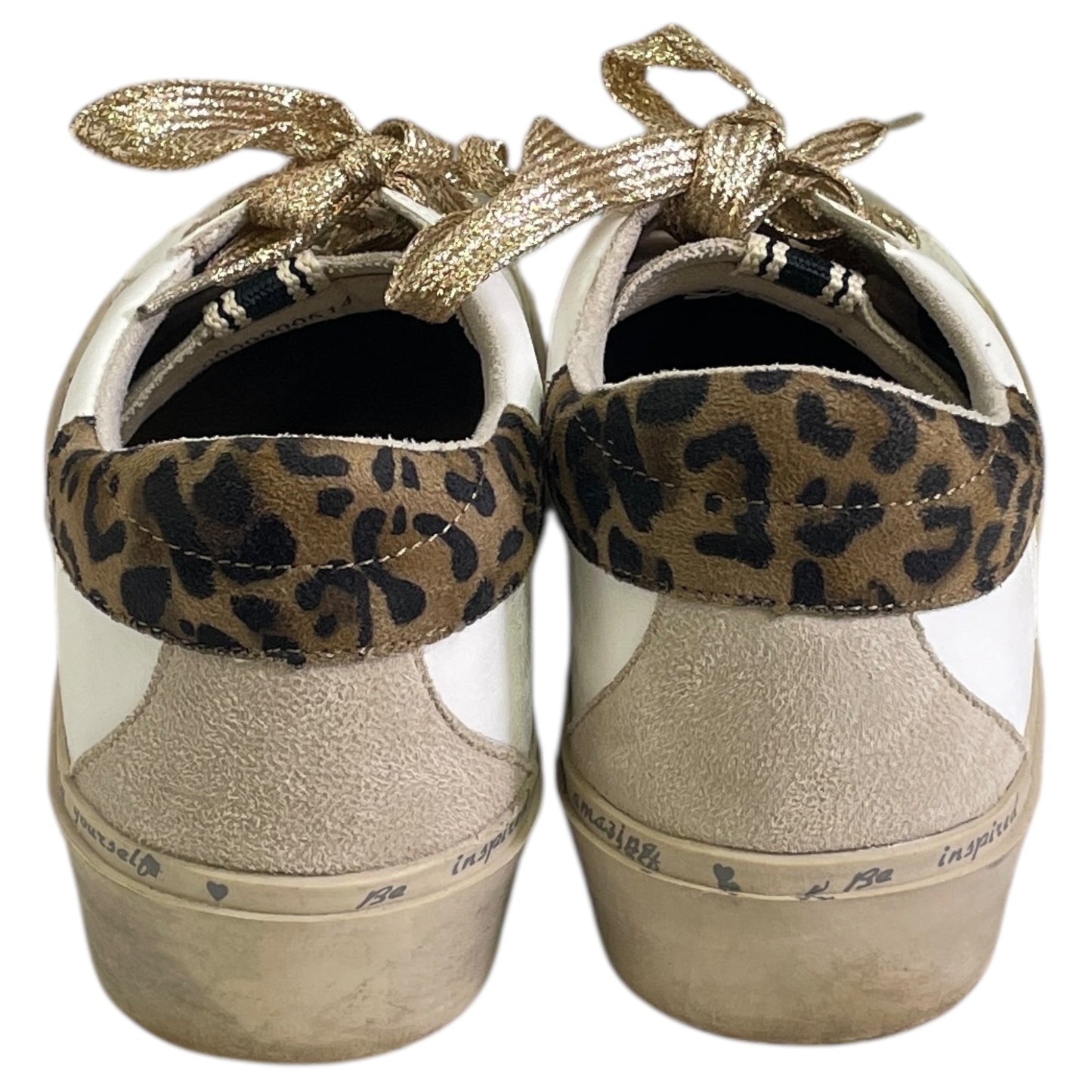 Shoes Sneakers By Shu Shop In Gold & White, Size:8