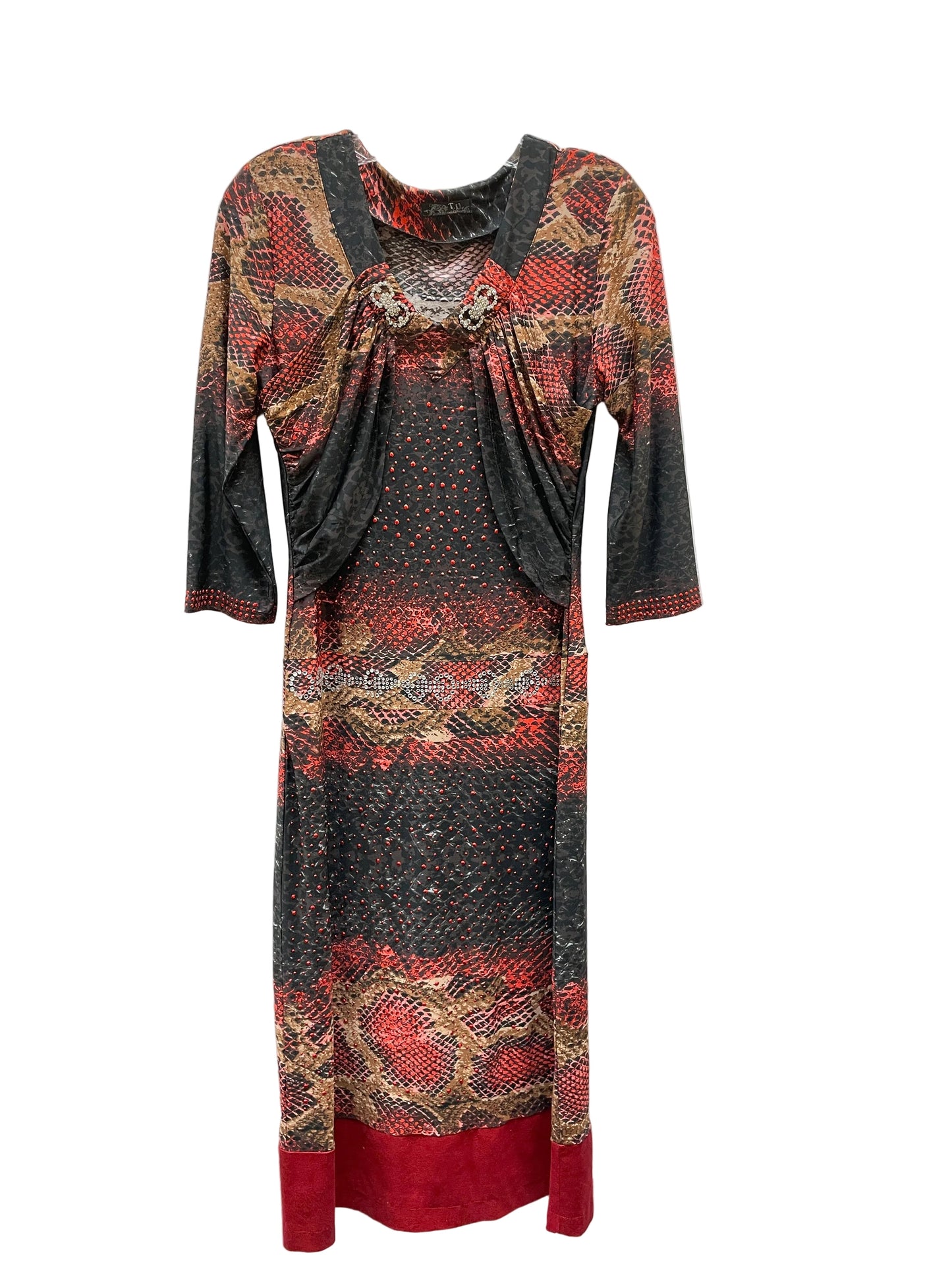 Dress Party Midi By P.A.T.U In Animal Print, Size:M