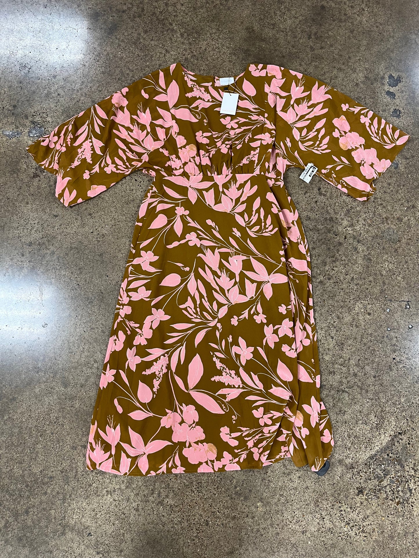 Dress Casual Maxi By Sugar Lips In Brown & Pink, Size:Xl