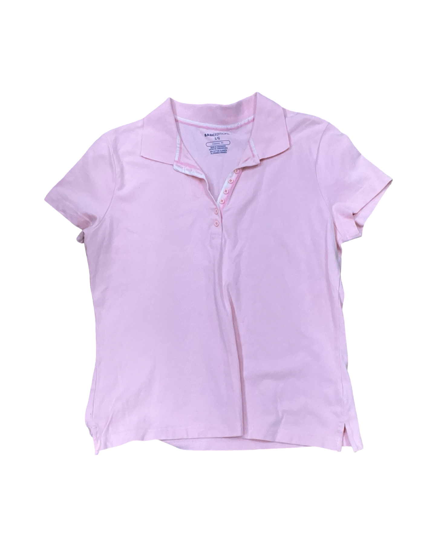 Top Ss By Basic Editions In Pink, Size:L