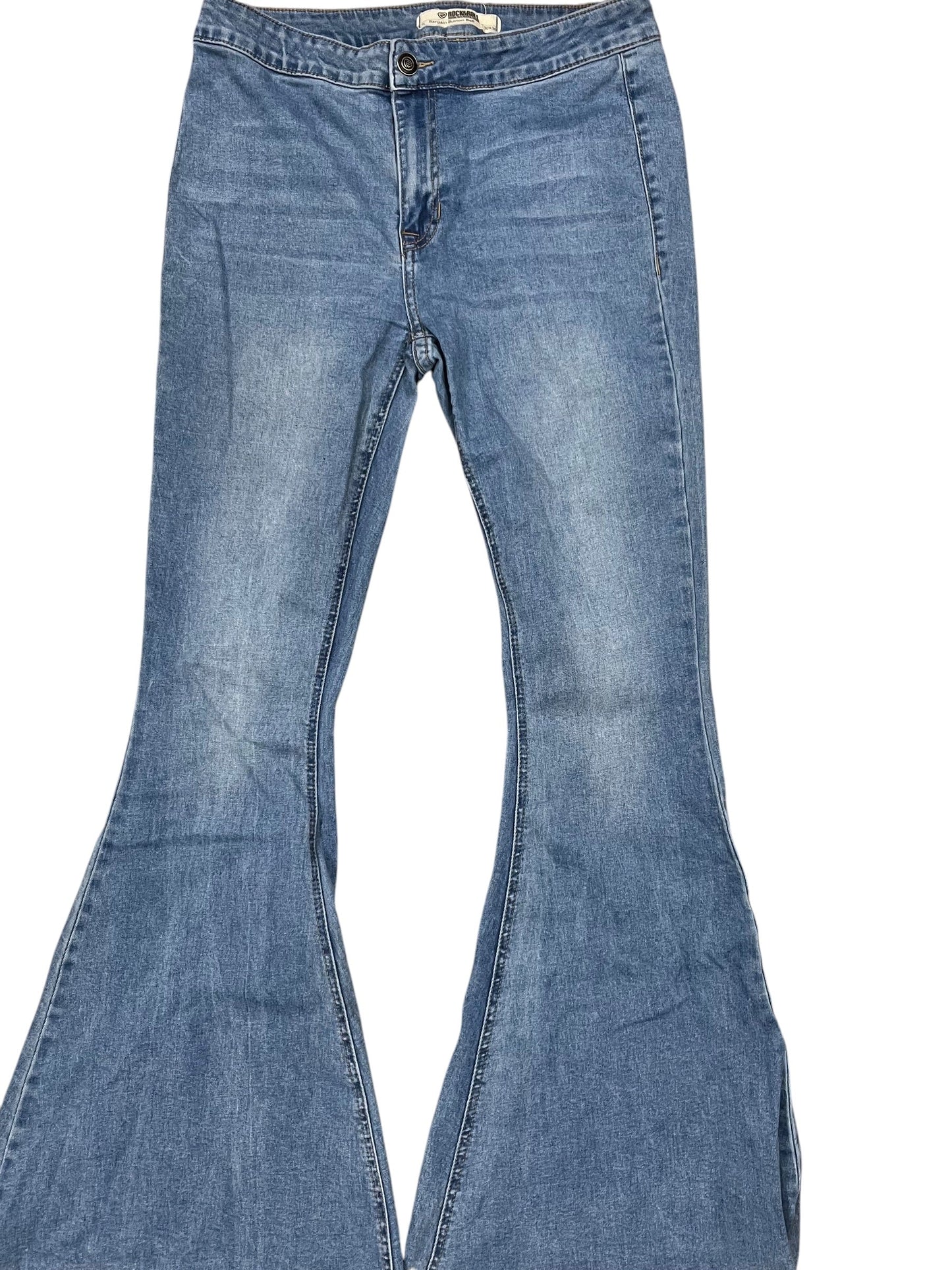 Jeans Flared By Rock & Roll In Blue Denim, Size:10