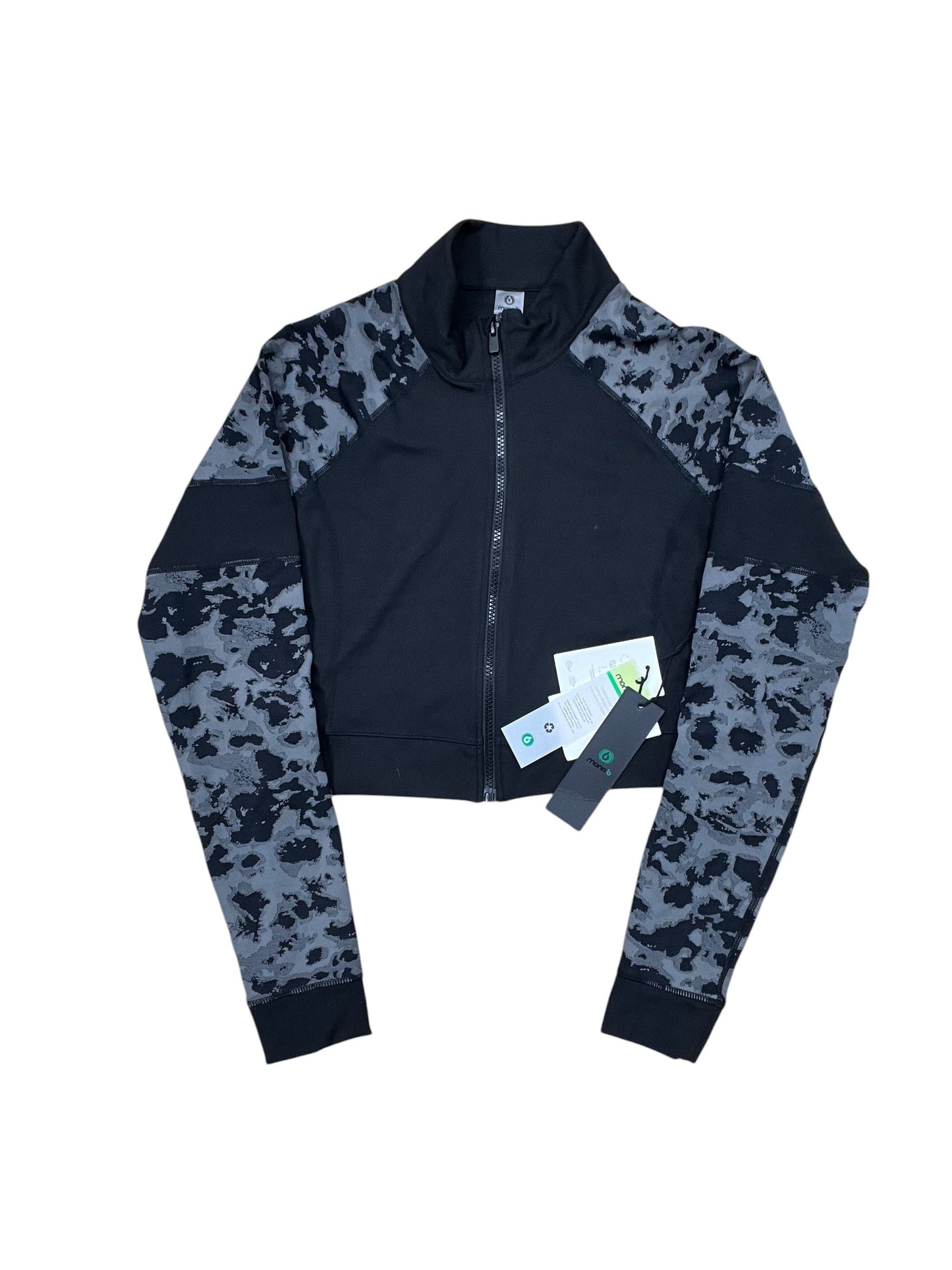 Athletic Jacket By Mono B In Black & Grey, Size:L