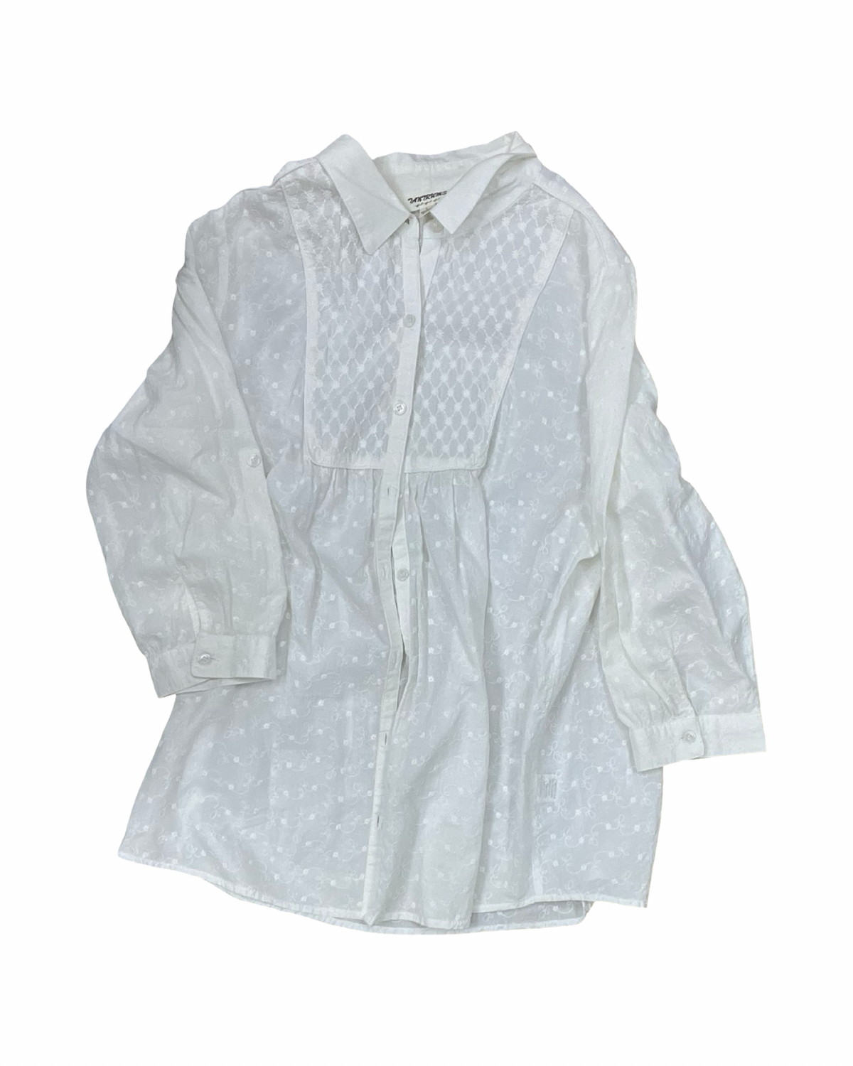 Blouse Ls By Clothes Mentor In White, Size:L