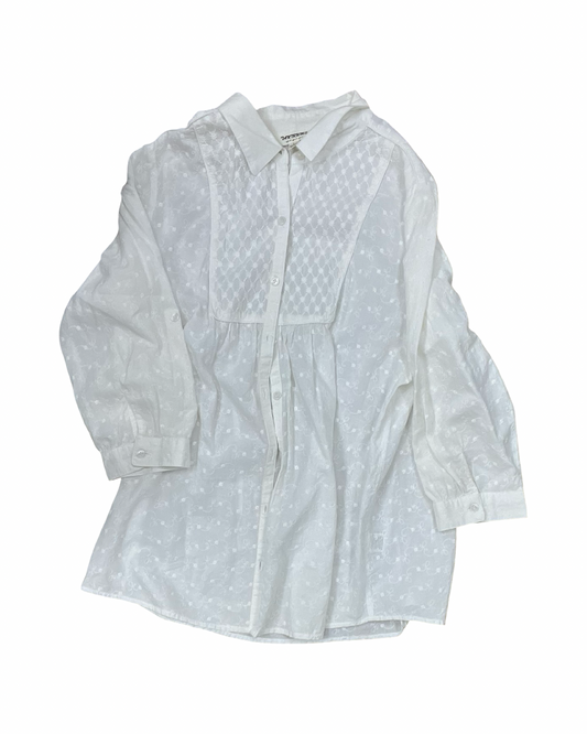 Blouse Ls By Clothes Mentor In White, Size:L