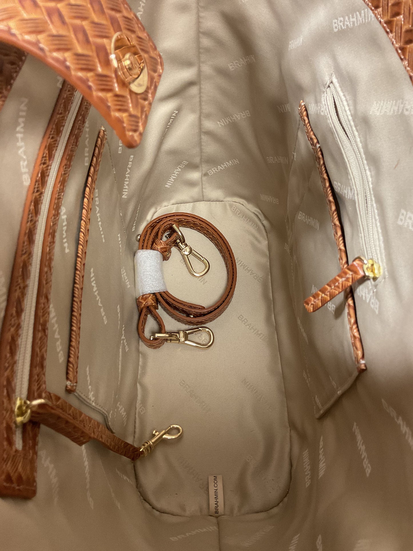 Handbag Designer By Brahmin In Tropical Print, Size:Large