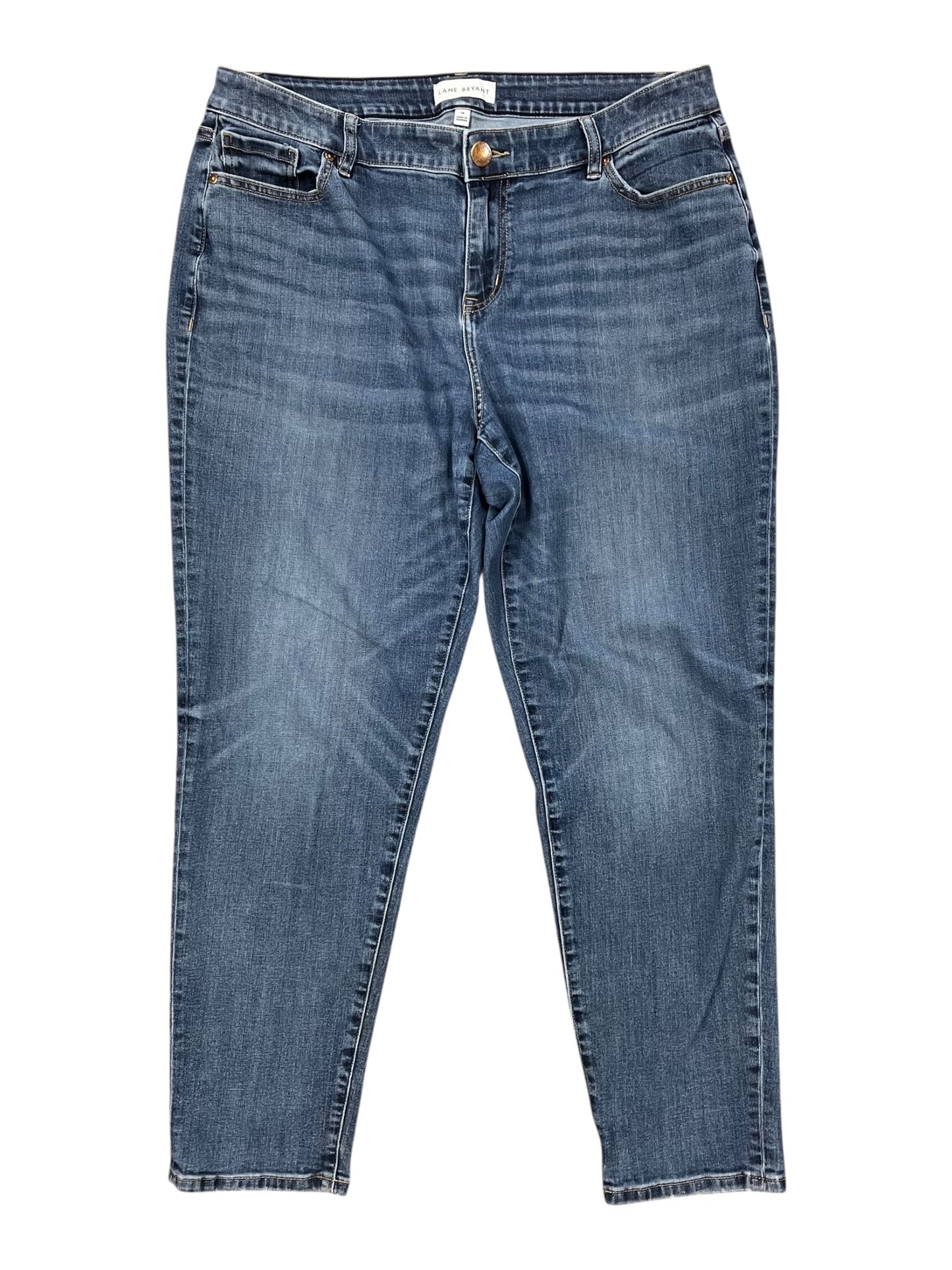 Jeans Straight By Lane Bryant In Blue Denim, Size:14