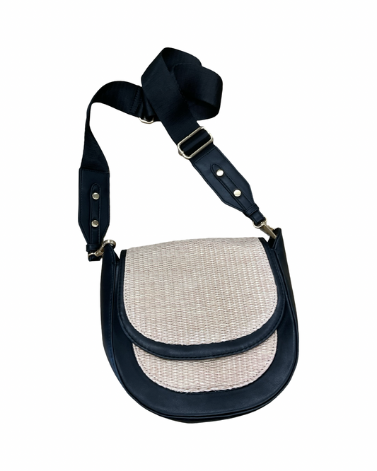 Crossbody By Clothes Mentor In Black & Tan, Size:Small