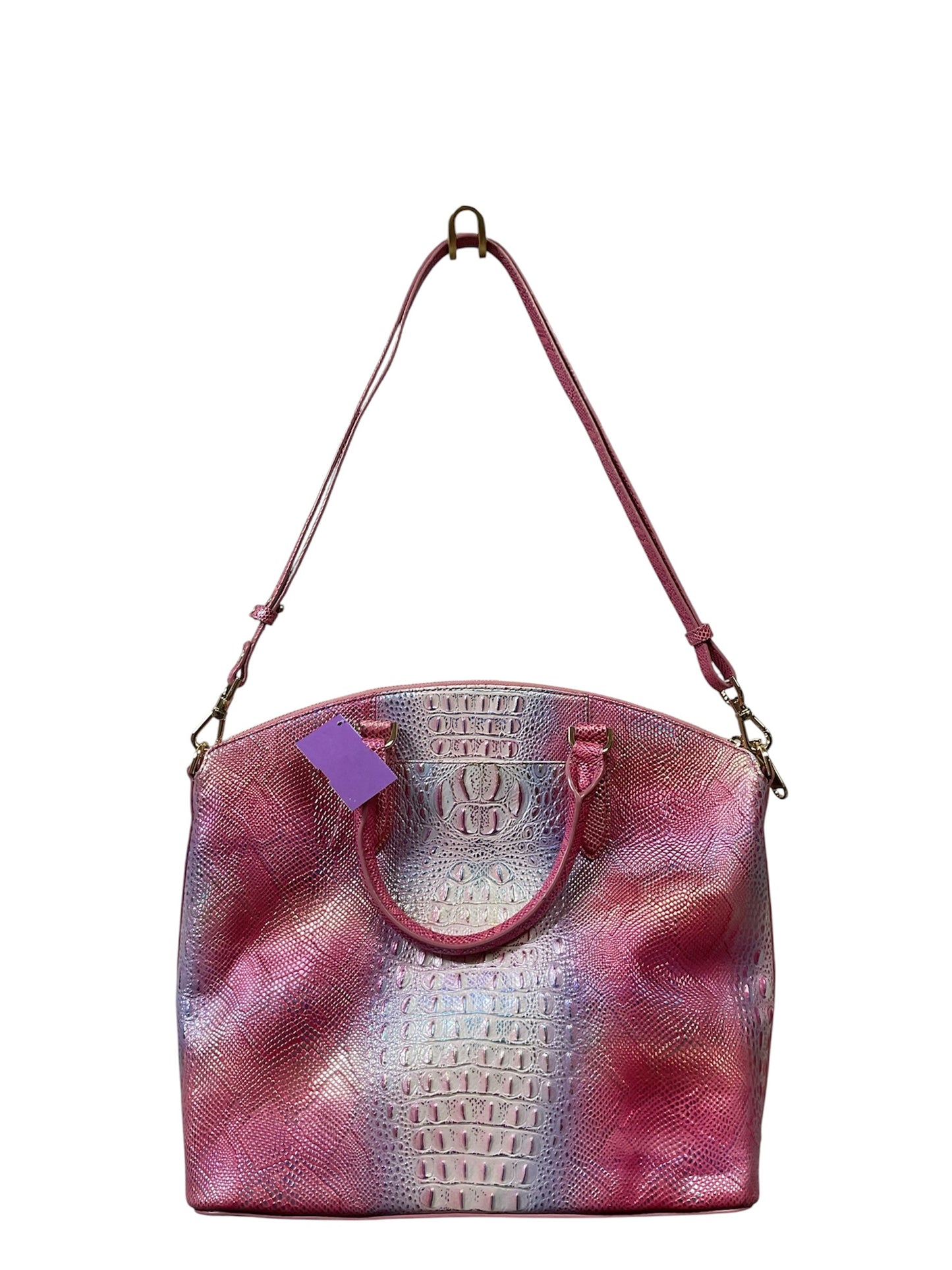 Handbag Designer By Brahmin In Pink & Purple, Size:Large
