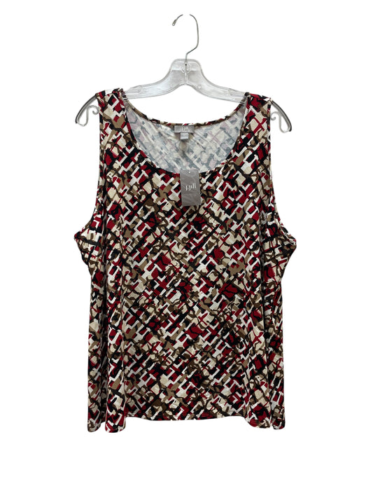 Top Sleeveless By J. Jill In Red & Tan, Size:Xl
