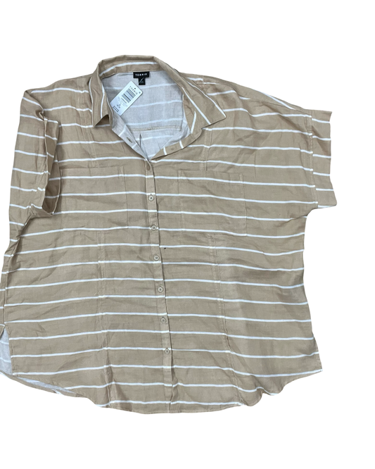 Blouse Ss By Torrid In Cream & Tan, Size:2