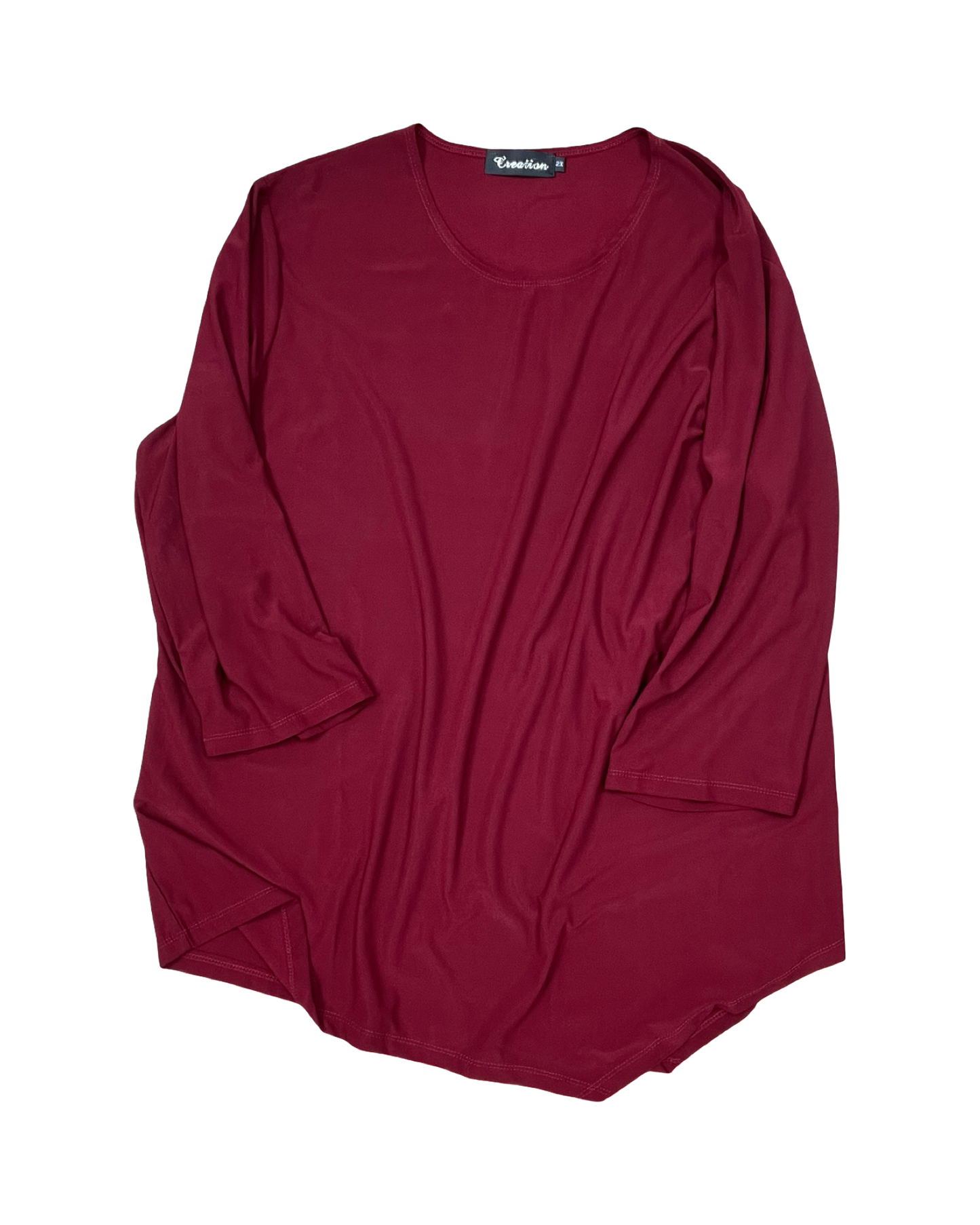 Top Ls By Creation In Maroon, Size:2X