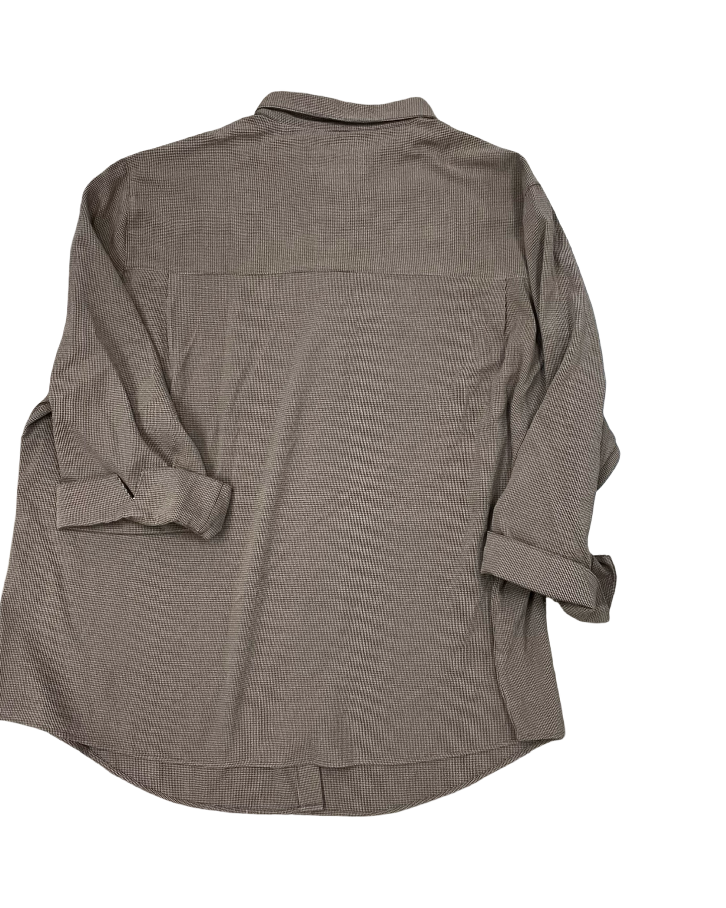 Blouse Ls By Cj Banks In Brown, Size:2X