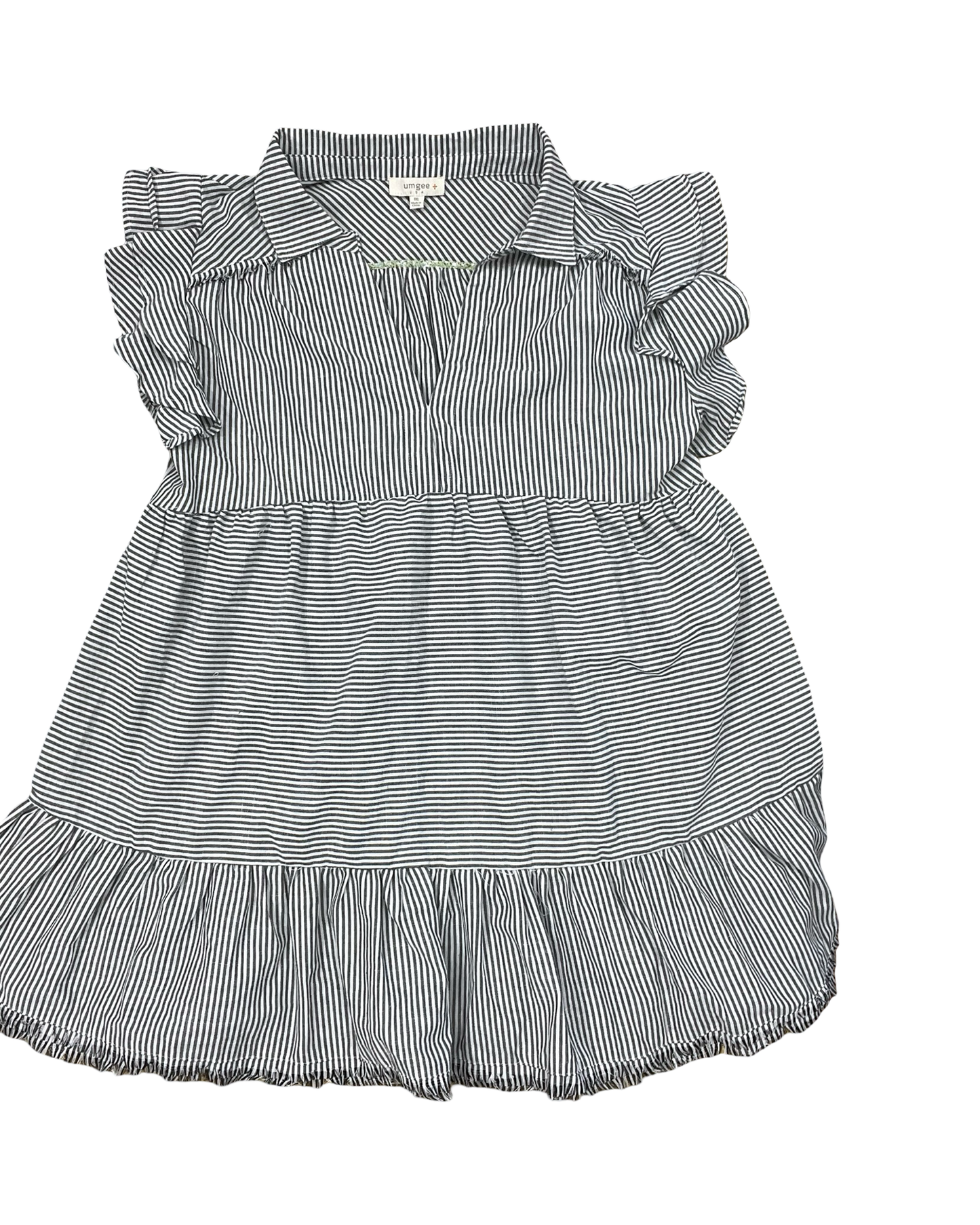 Dress Casual Maxi By Umgee In Grey & White, Size:1X