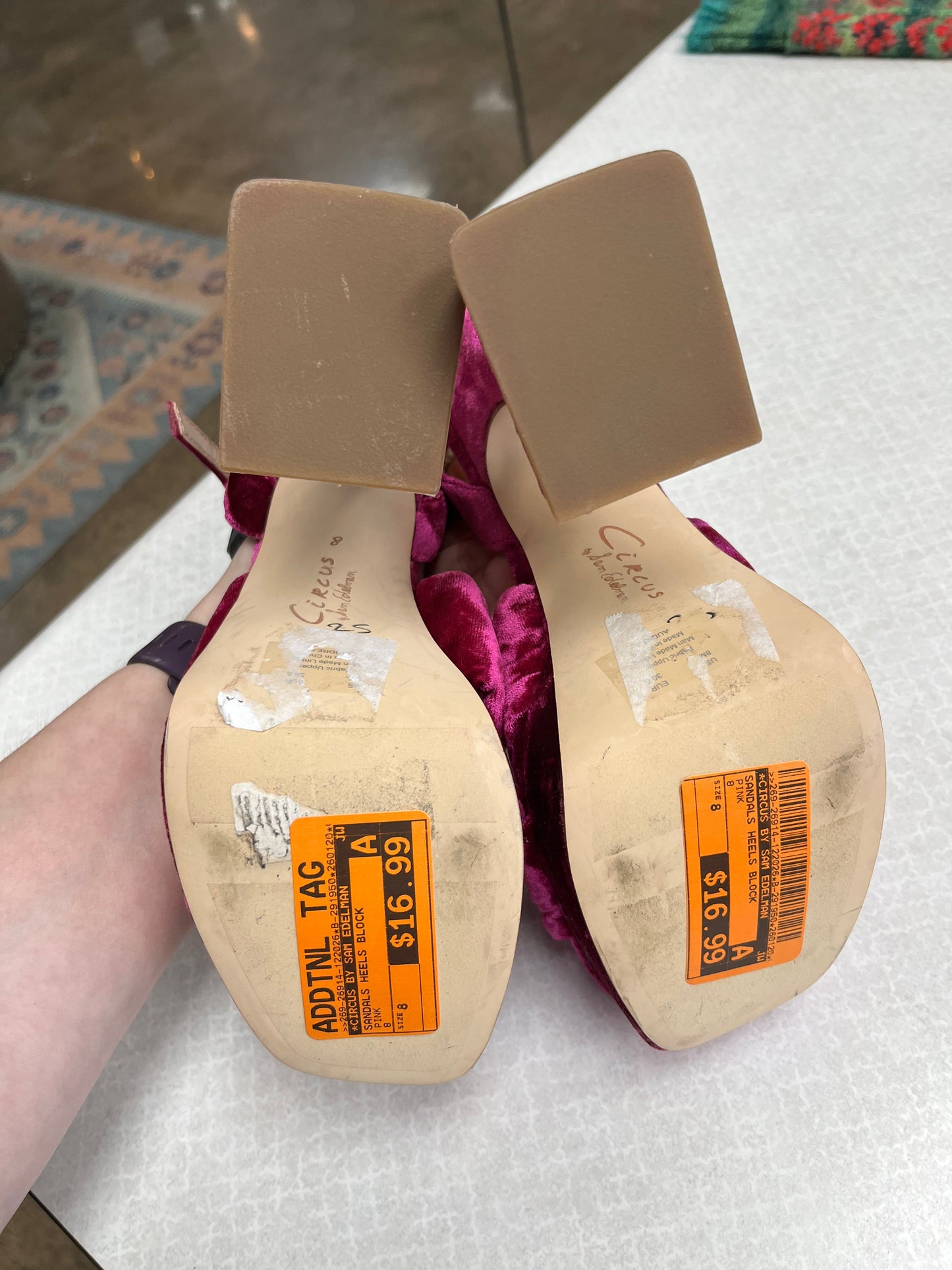 Sandals Heels Block By Circus By Sam Edelman In Pink, Size:8