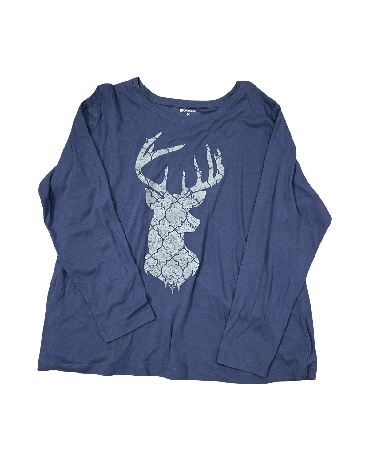 Top Ls By Northcrest In Blue, Size:4X